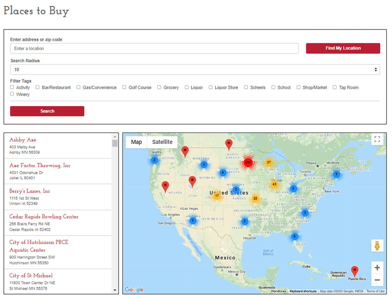 VonHanson's Snacks Locator